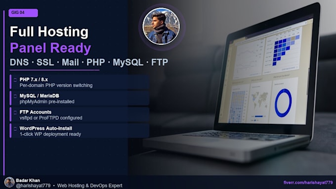 install and configure cyberpanel, aapanel, or ispconfig hosting panel