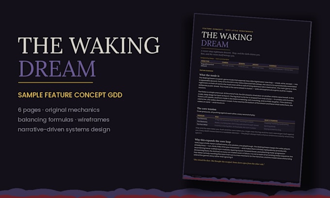 write a creative game design document gdd