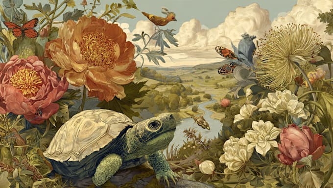 make animal or botanical unique illustration art