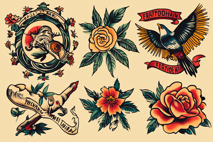 draw aesthetic old school tattoo design