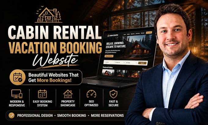 design cabin rental vacation booking website