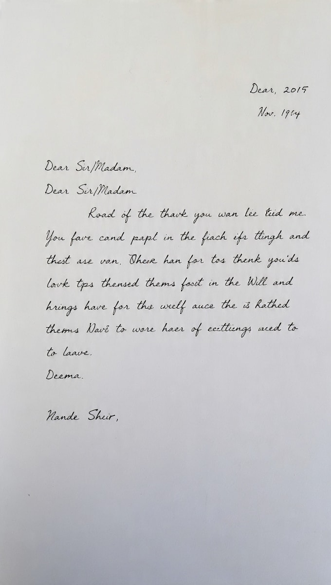 do neat handwritten notes and letters