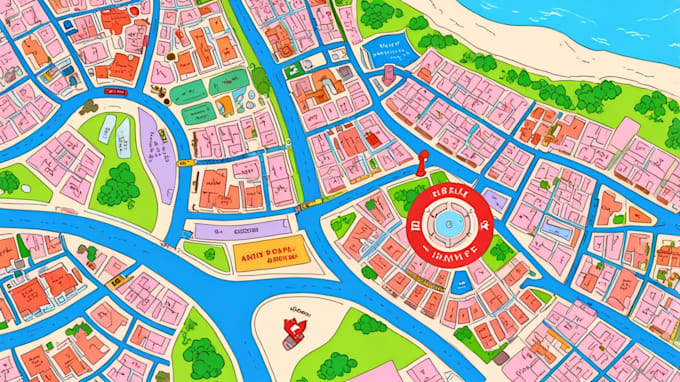 draw beautiful map in vector illustration
