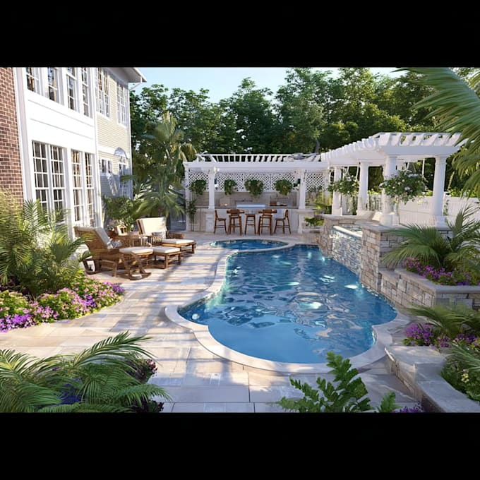 create your front garden backyard patio landscape design