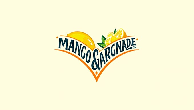 design a fresh mango drink lemonade juice logo for your brand