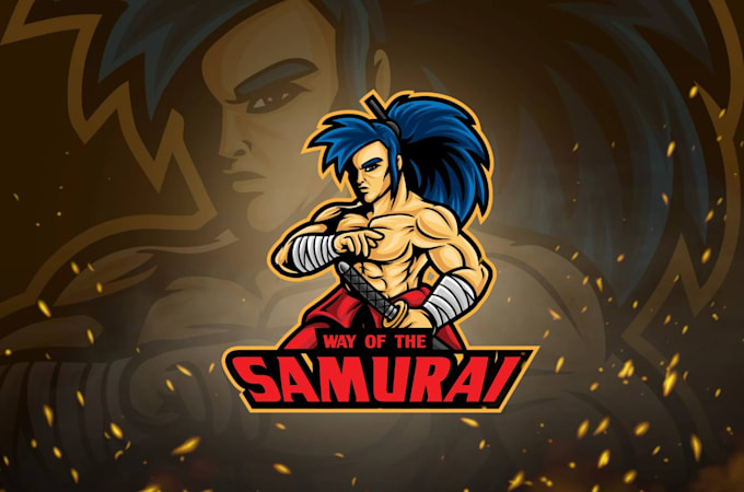 create a custom samurai anime logo for streamers and esports
