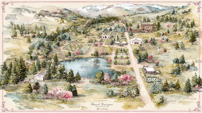 do custom watercolor wedding map