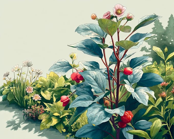 hand paint botanical illustrations