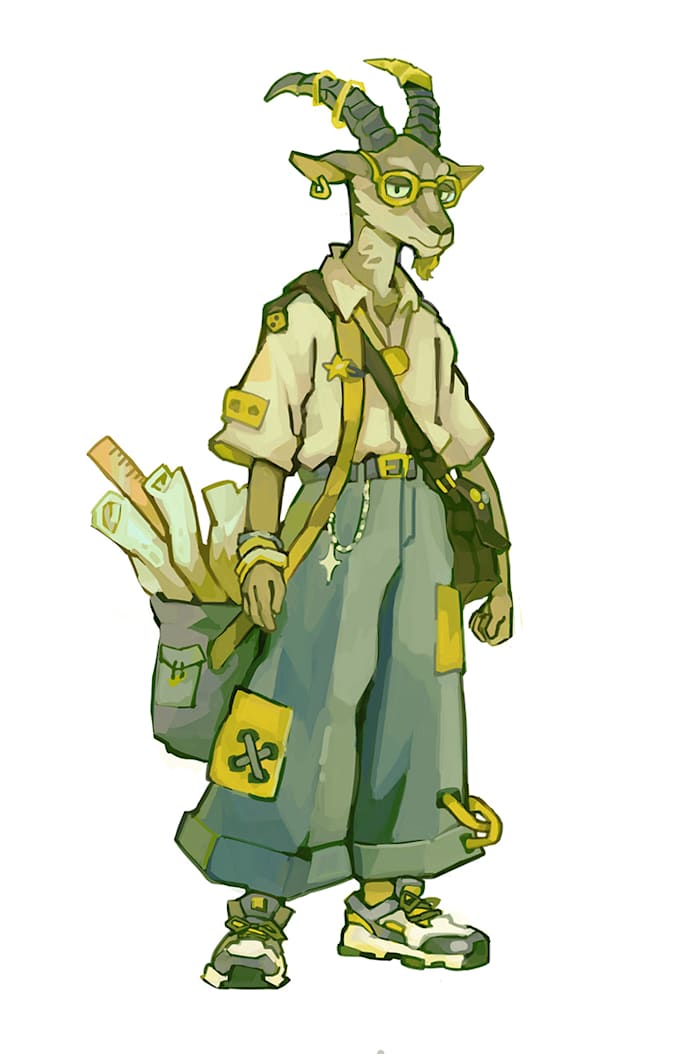 draw a stylized fullbody character design