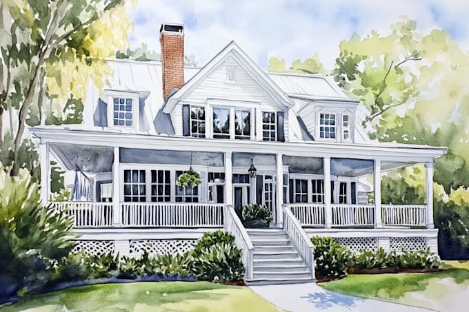 do watercolor house painting