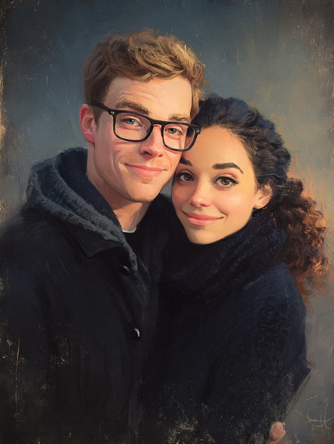 draw custom couple portraits for you