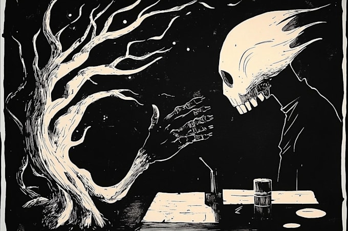 create stunning linocut or woodcut style illustrations