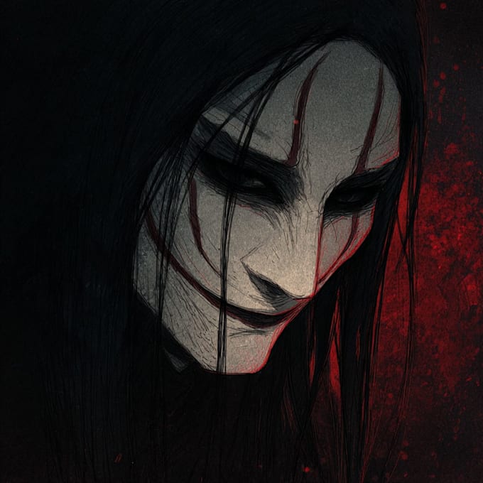 draw a detailed dark art rock gothic illustration