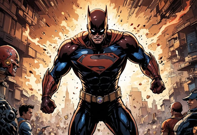 create professional superhero comic artwork