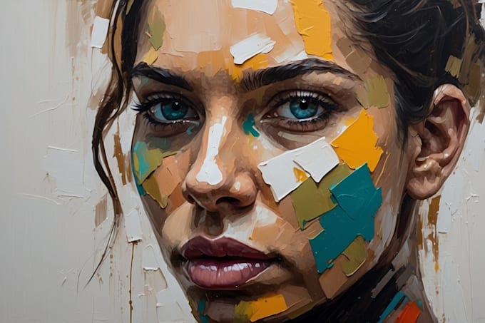 create modern abstract digital art paintings