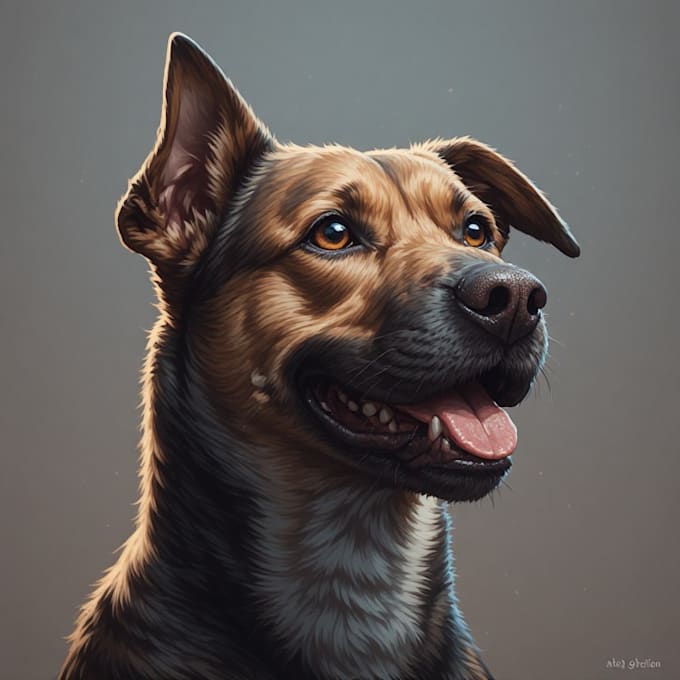draw unique realistic portrait of your dog