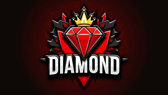 design awesome red diamond mascot logo only 15 hours