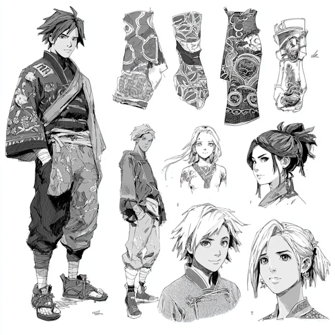 design anime character patterns