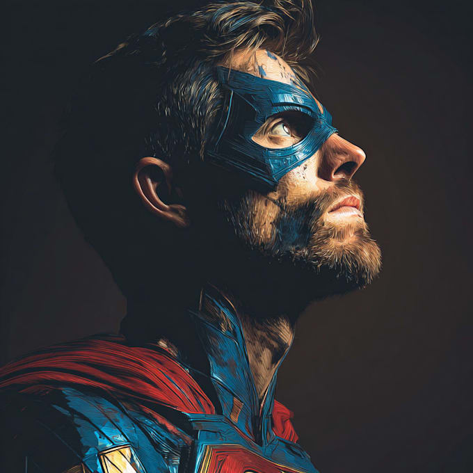 design your realistic superhero cartoon portrait