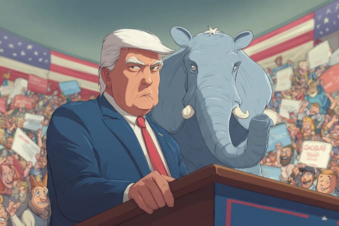 create unique political satire artwork