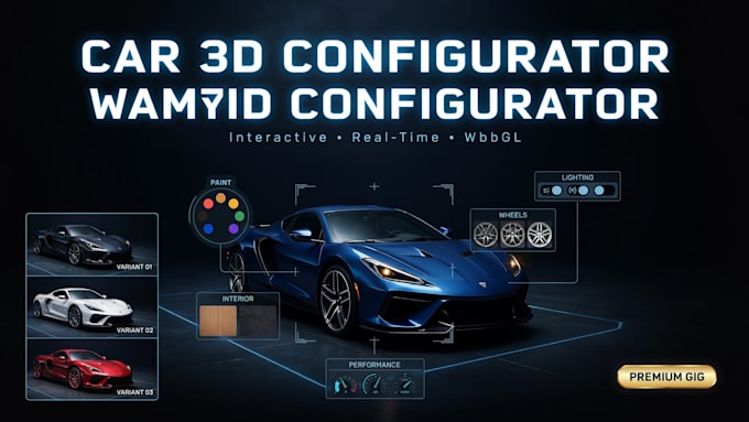 create a car aircraft 3d configurator using three js webgl for websites