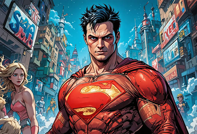 create dynamic superhero comic page art
