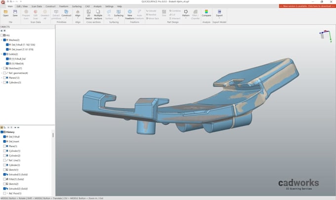 do reverse engineering, 3d modelling 3d scan to solid cad model, stl to step