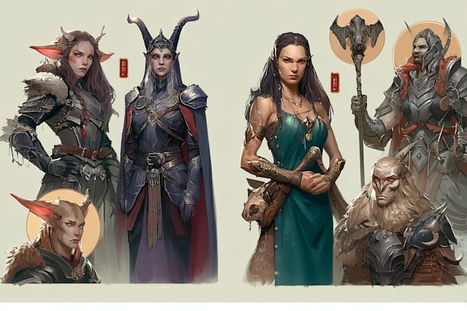 draw your dnd, fantasy character illustrations or concept art