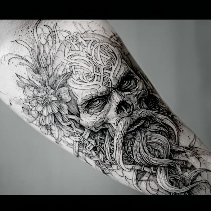 create horror tattoo illustration with dark themes
