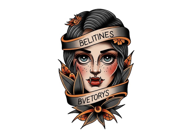 draw a neotraditional or old school tattoo design