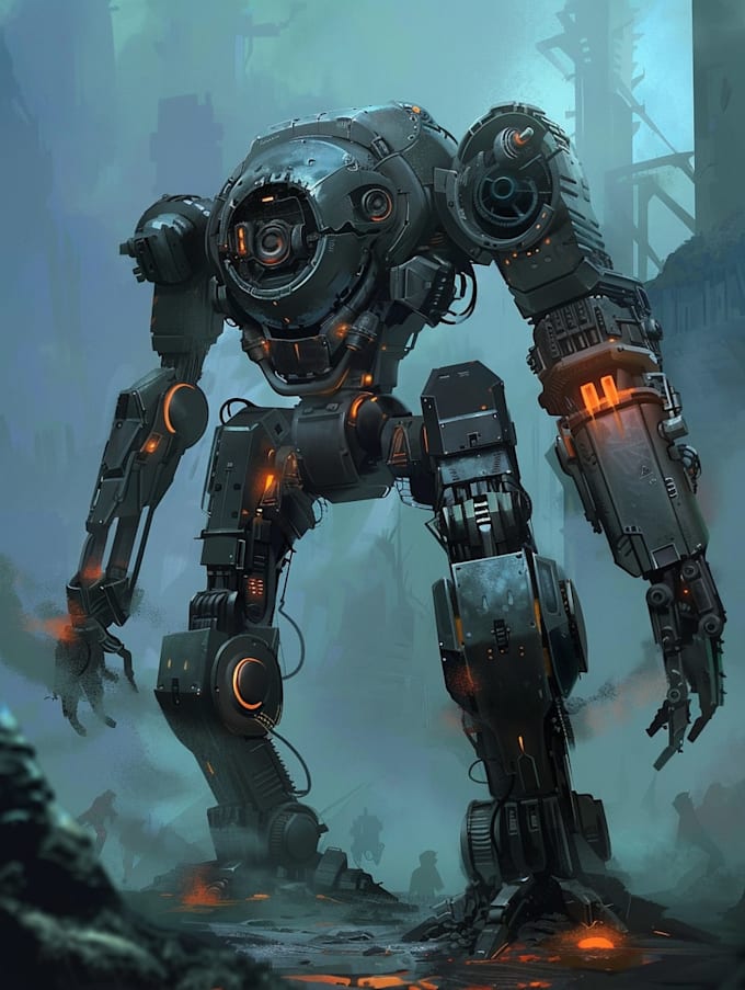draw high quality mecha concepts