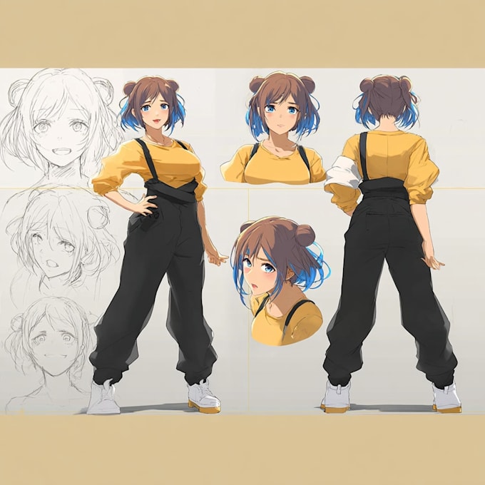draw anime character turnaround sheet