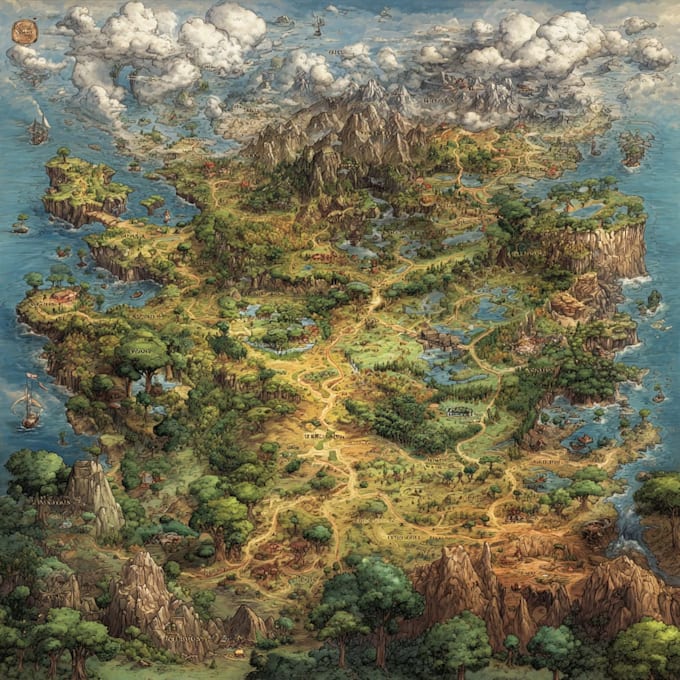design printable board game map, fantasy tabletop rpg maker