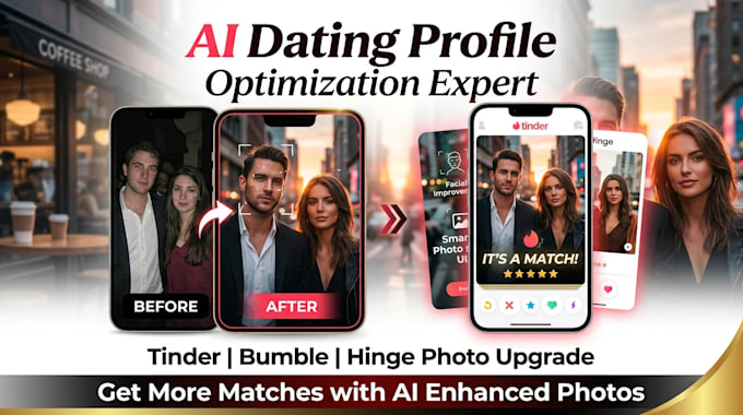 optimize tinder hinge bumble cv profile photos with ai dating profile makeover