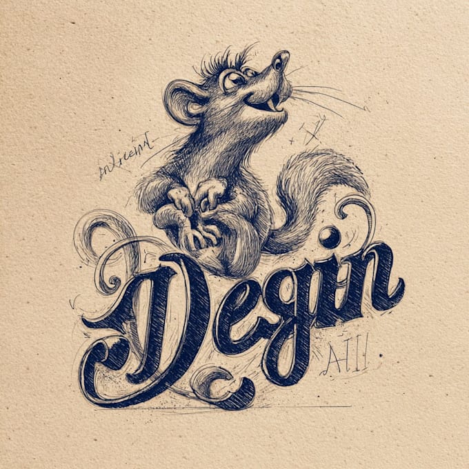 design hand drawn vintage lettering with mascot