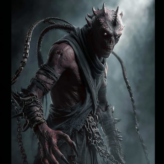 create terrifying fantasy horror character art
