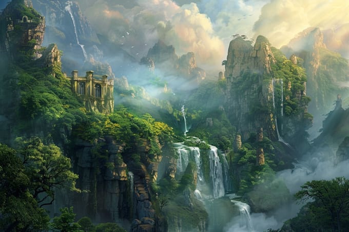 fantasy concept landscape illustrations