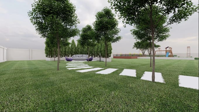 redesign 3d frontyard landscape,site plan, backyard pool,patio, hardscape render