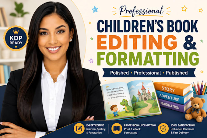 copy edit line edit children book for amazon KDP