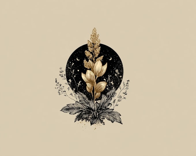 do boho hand drawn botanical minimalist logo design