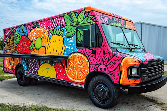 create food truck wrap design, food trailer wrap design