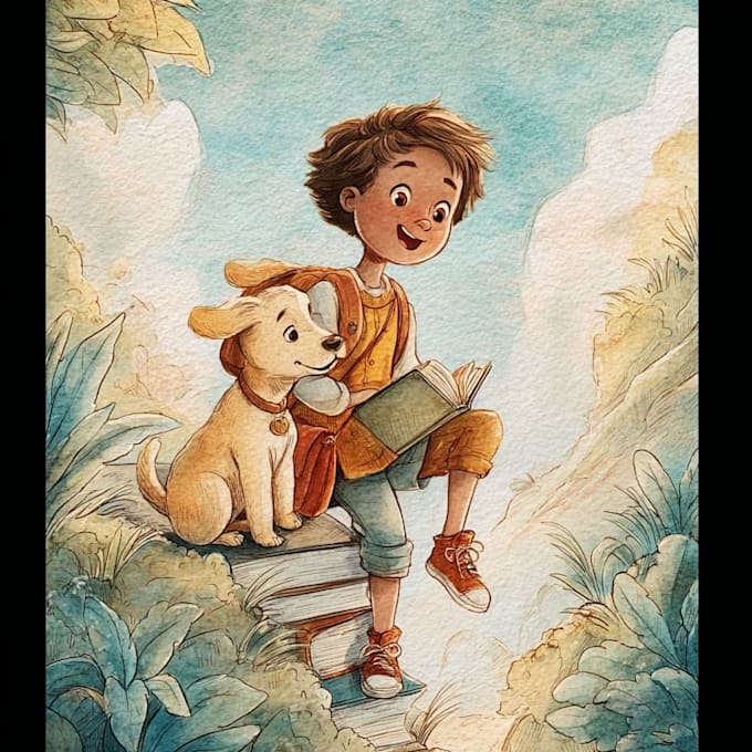 do watercolor illustrations for children book