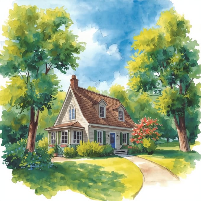 do watercolor house painting