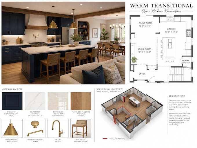 create architecture design open kitchen interior design 3d rendering layout plan