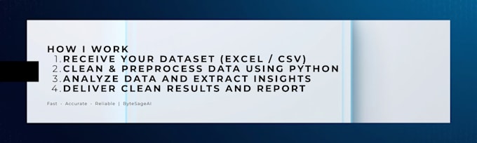 clean, analyze and preprocess your data using python and excel