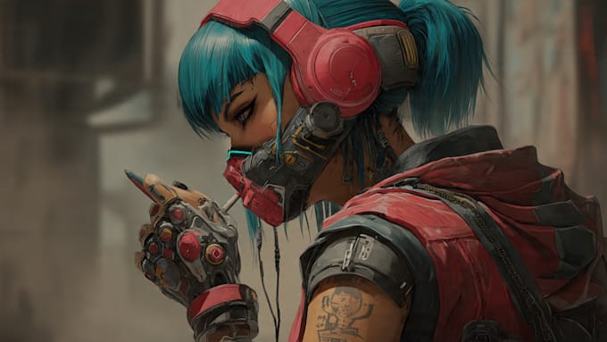 design cyberpunk character, original character design