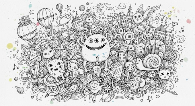 create doodle art illustrations for anything