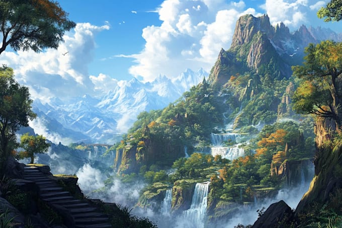 fantasy concept landscape illustrations
