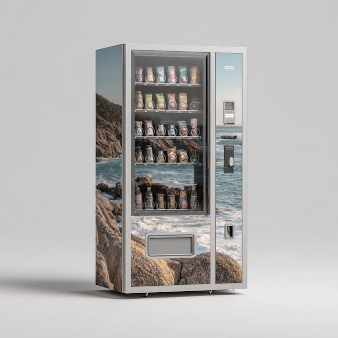 design unique vending machine wrap