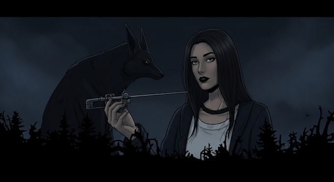 create dark art illustration
